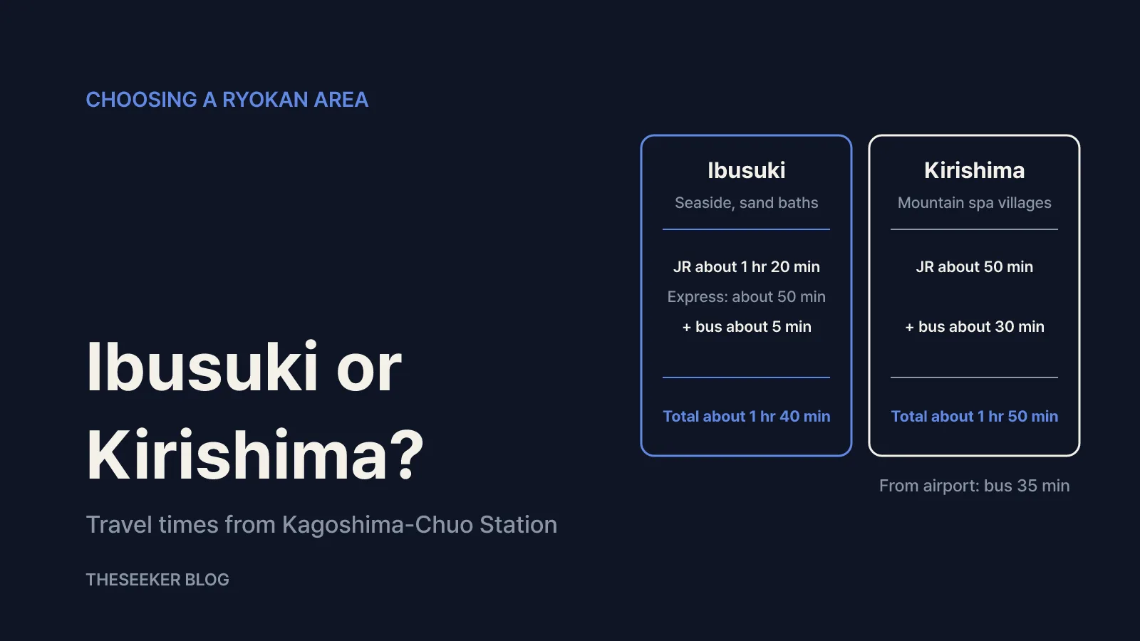 Ibusuki or Kirishima: choosing your onsen base