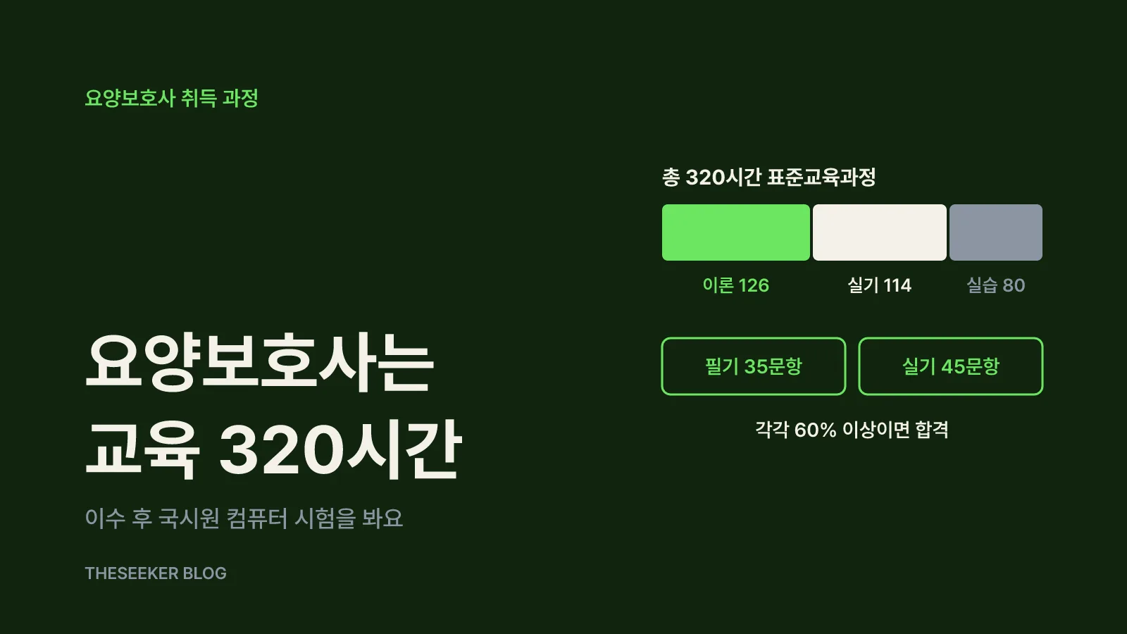 돌봄 분야: 요양보호사는 교육 320시간과 시험을 거쳐요