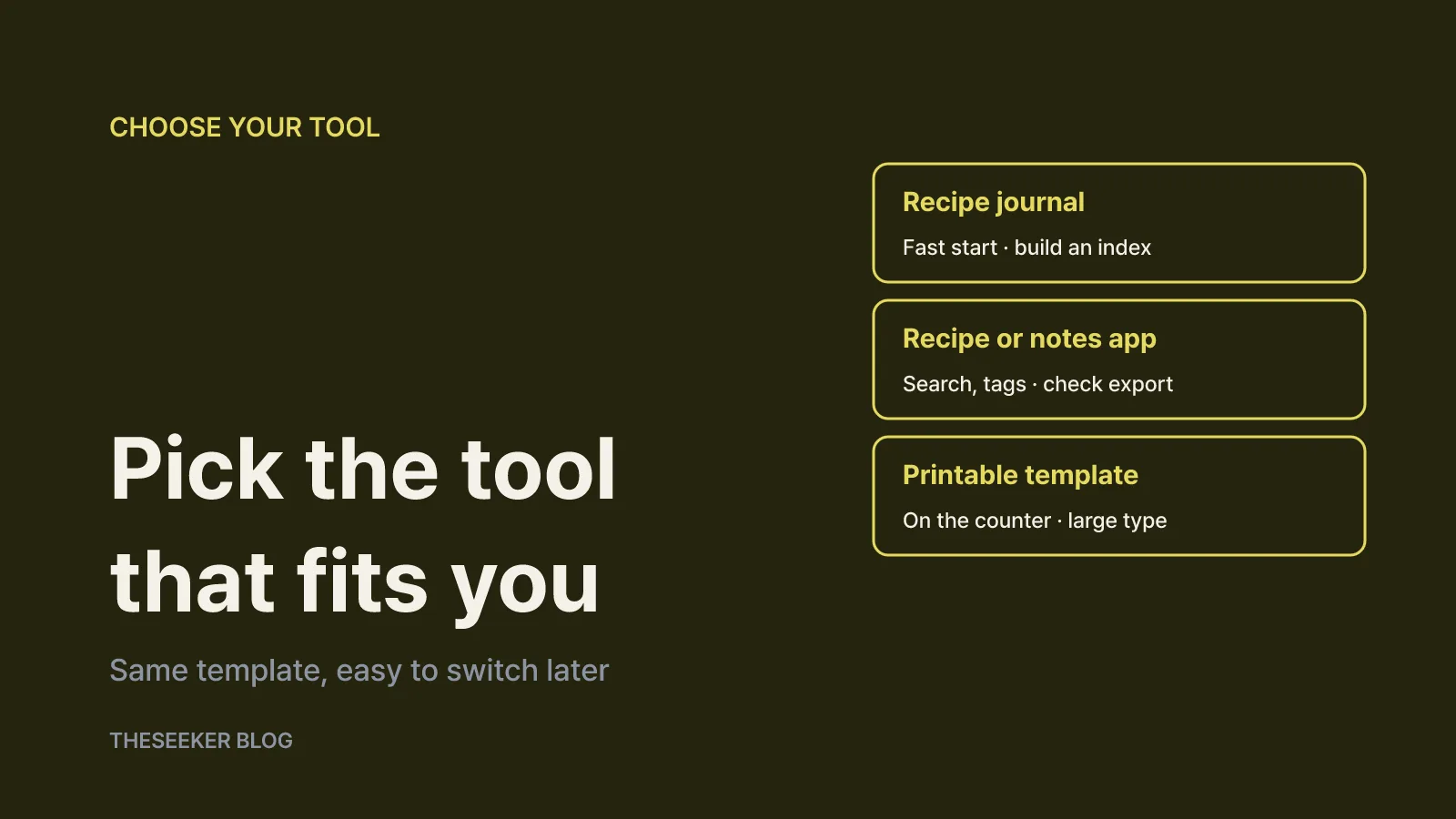 Notebook, app or printable template: which fits you?