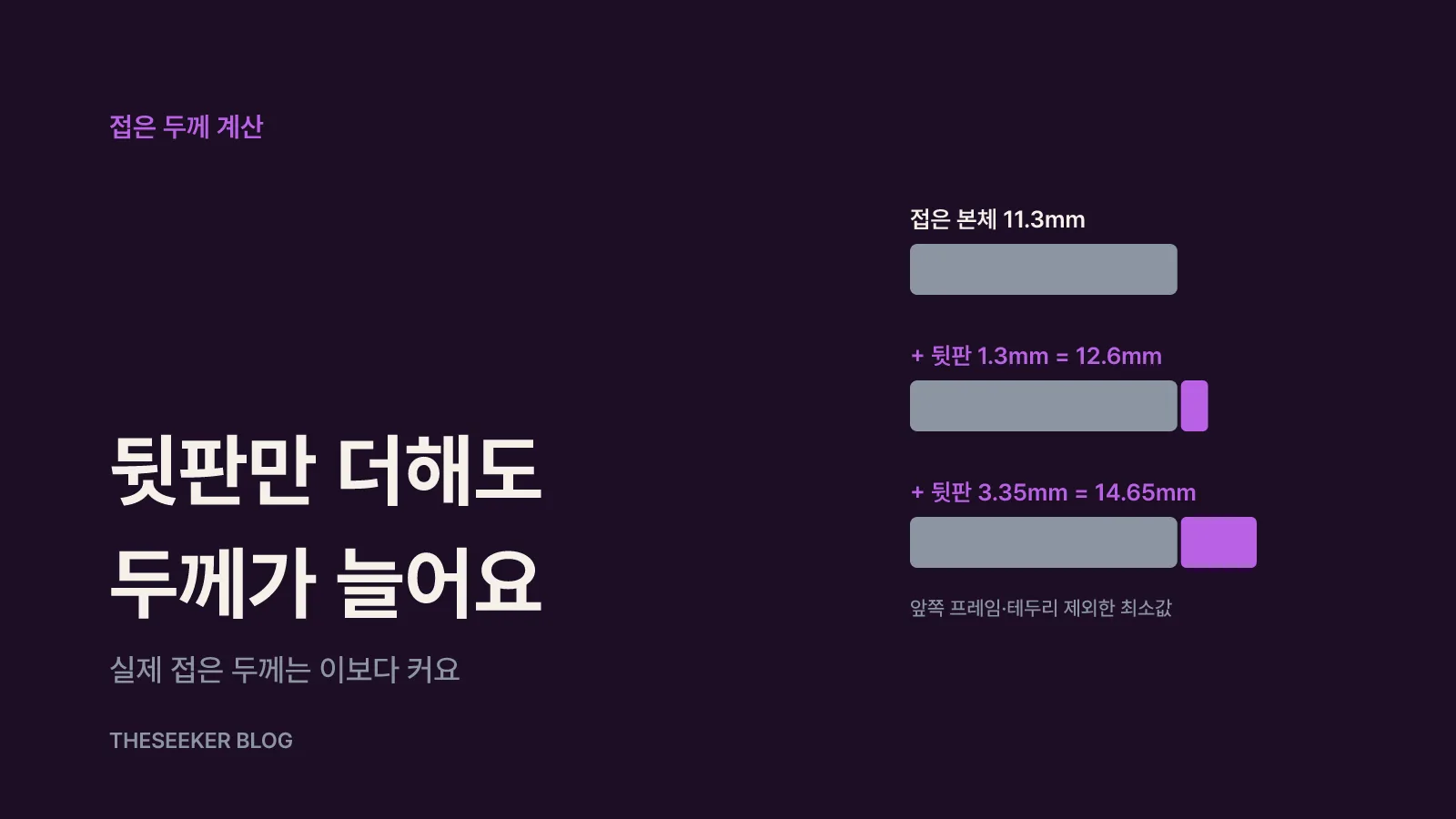 접었을 때 두께와 그립 계산하기