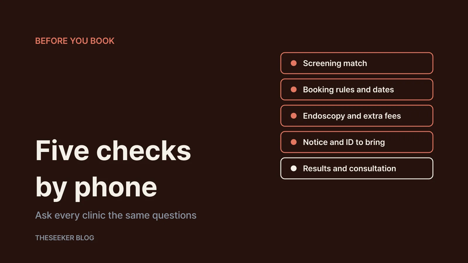 Five things to confirm by phone before booking