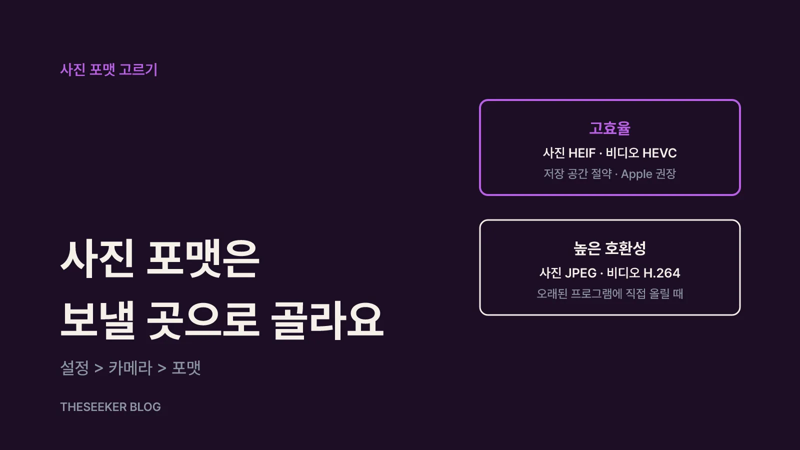 고효율과 높은 호환성: 사진 포맷 고르는 법