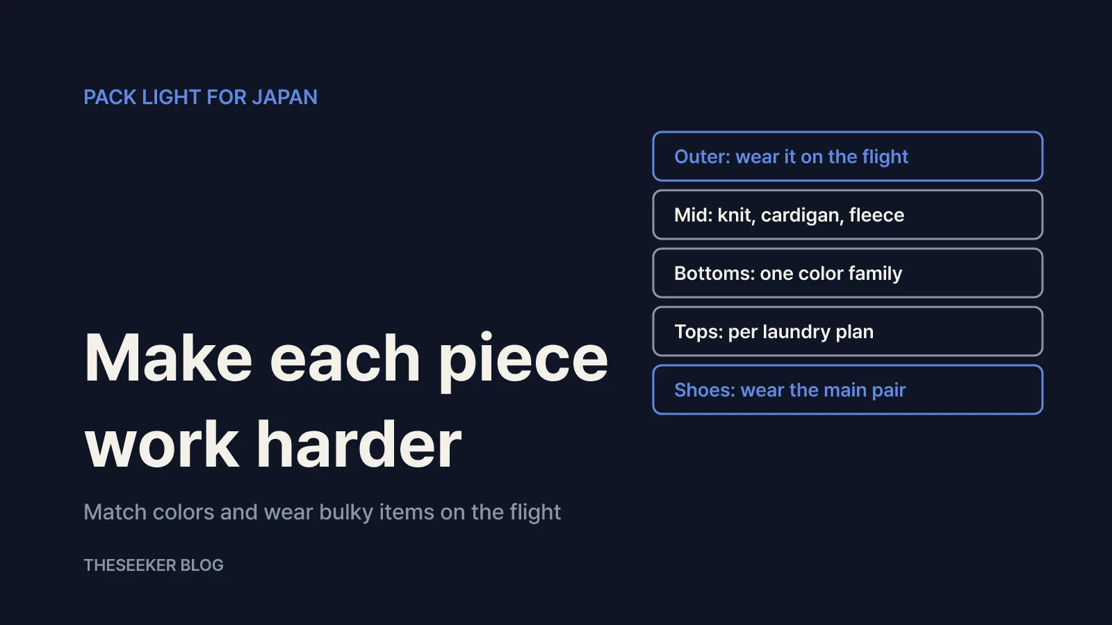 How to pack light for Japan